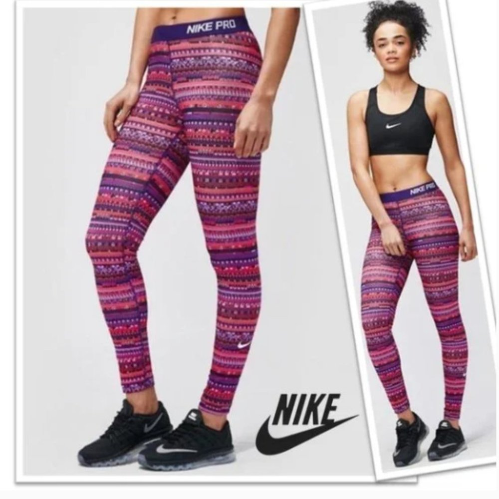 🏋️ Nike Pro Warm 8 Bit Dri-Fit Patterned LeggingsTights